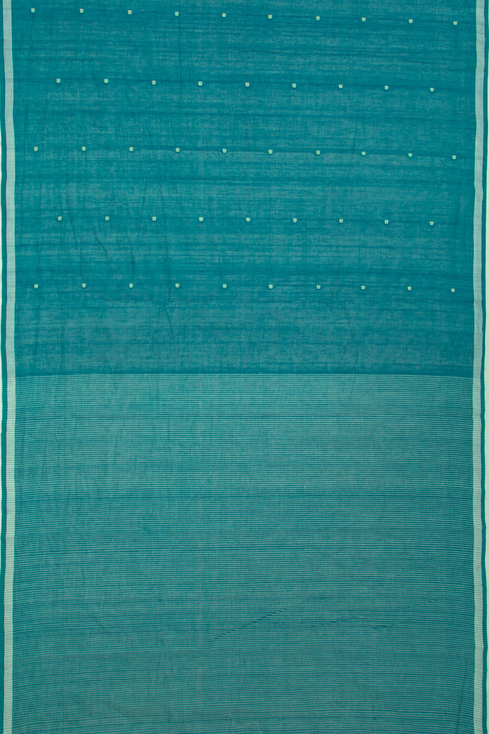 Ponduru Handspun Cotton Butta Teal Blue Saree