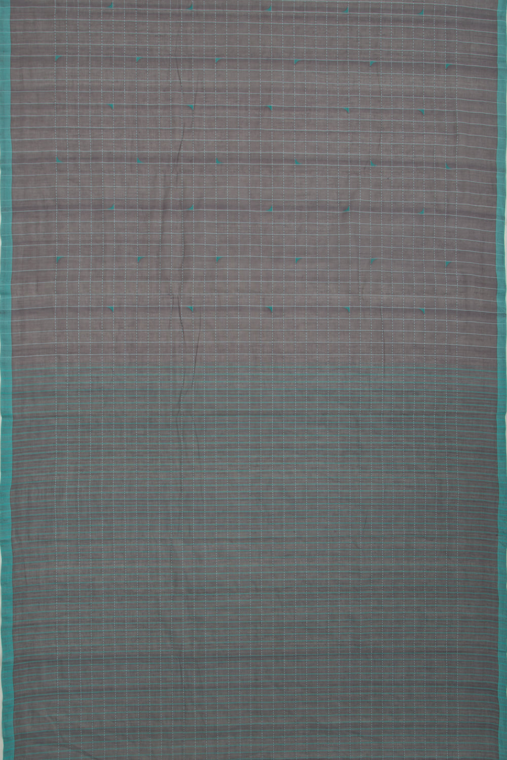 Ponduru Handspun Cotton Checks Elephant Grey Saree