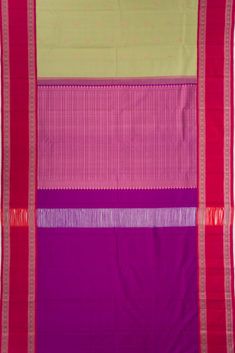 Kanchipuram Silk Butta Pista Green Saree