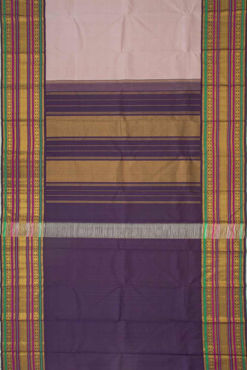 Kanchipuram Silk Plain Lilac Saree