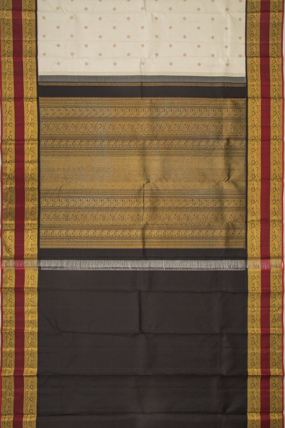 Kanchipuram Silk Butta Off White Saree