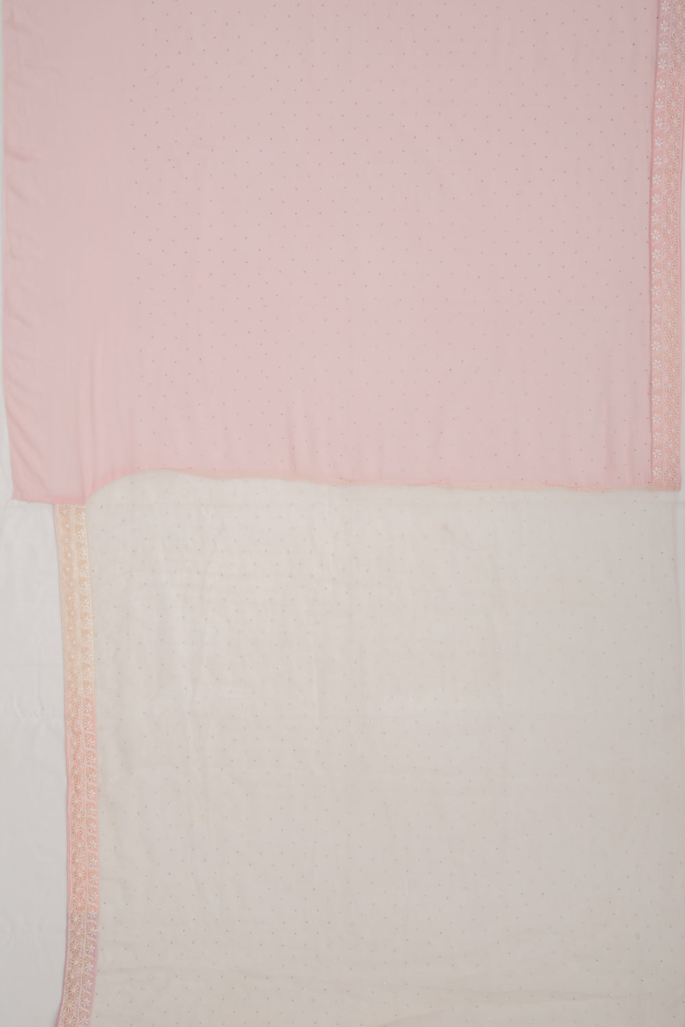 Lucknow Chikankari Georgette Shading Pink Saree
