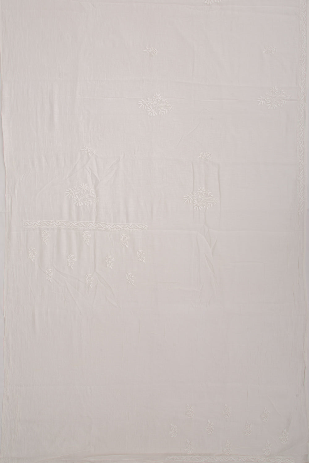 Lucknow Chikankari Cotton White Saree