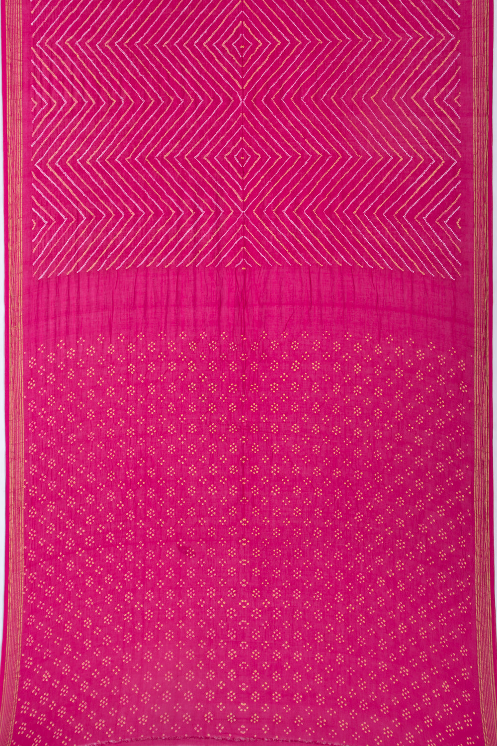 Chiniya Silk Bandhani Pink Saree