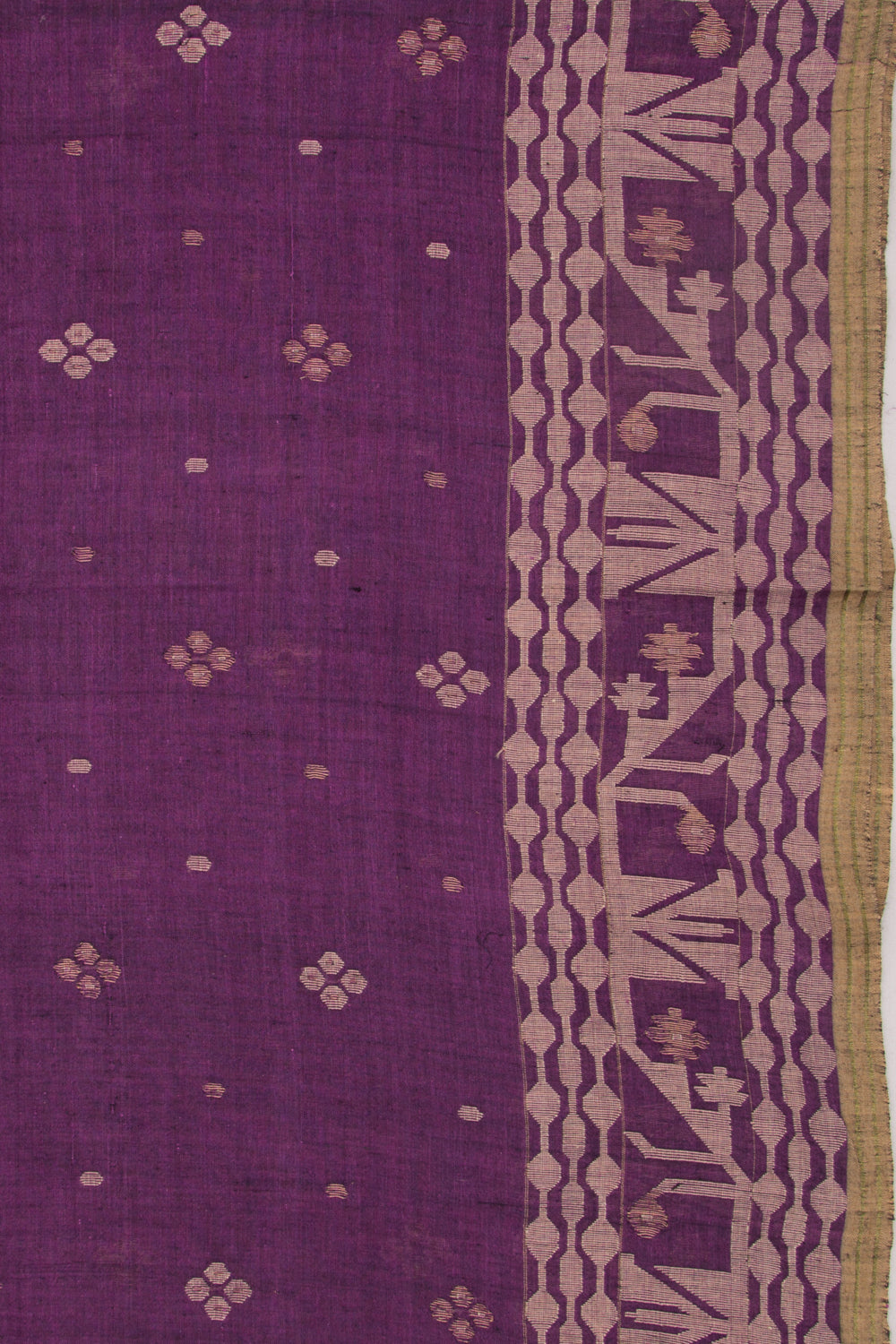 Dhakai Muslin Cotton Jamdani Butta Purple Saree