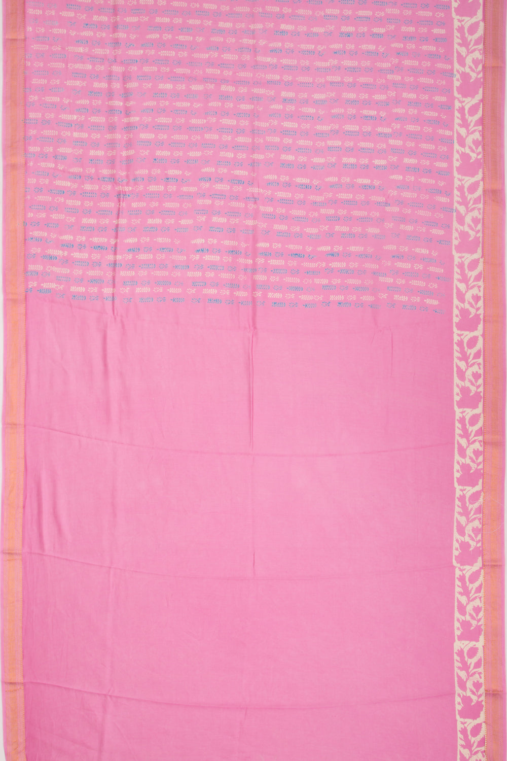 Chanderi Silk Batik Printed Pink Saree