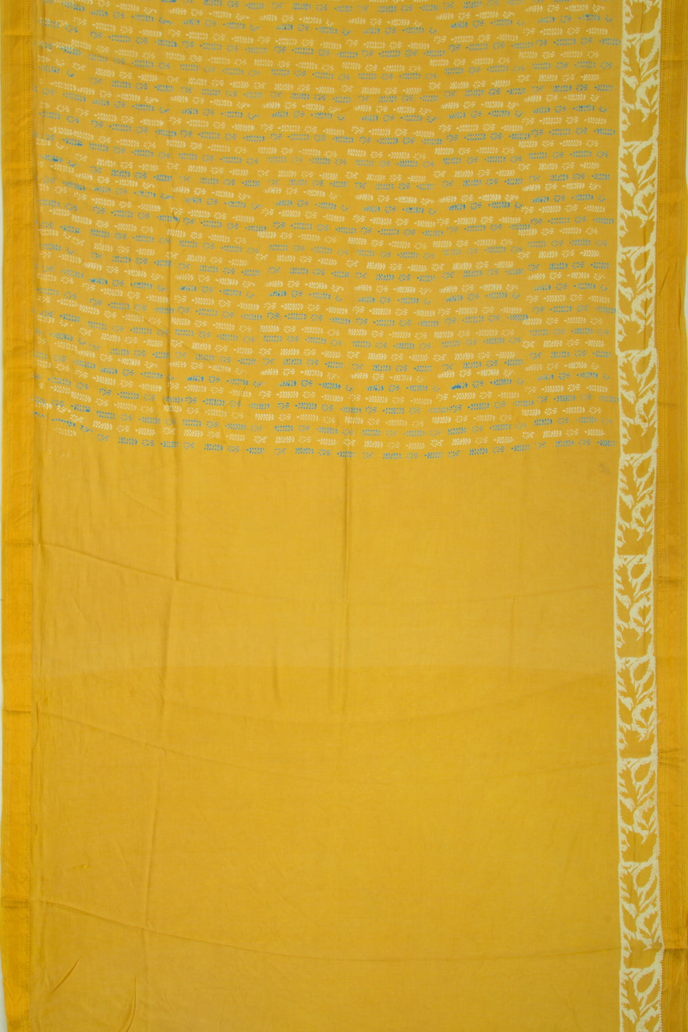 Chanderi Silk Batik Printed Yellow Saree