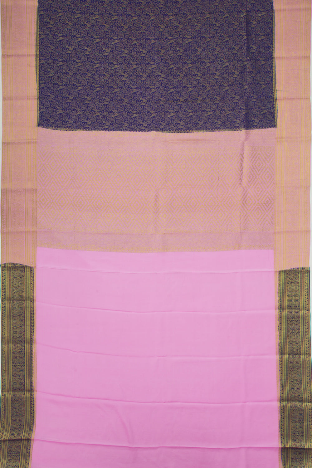 Binny Silk Brocade Dark Blue Saree