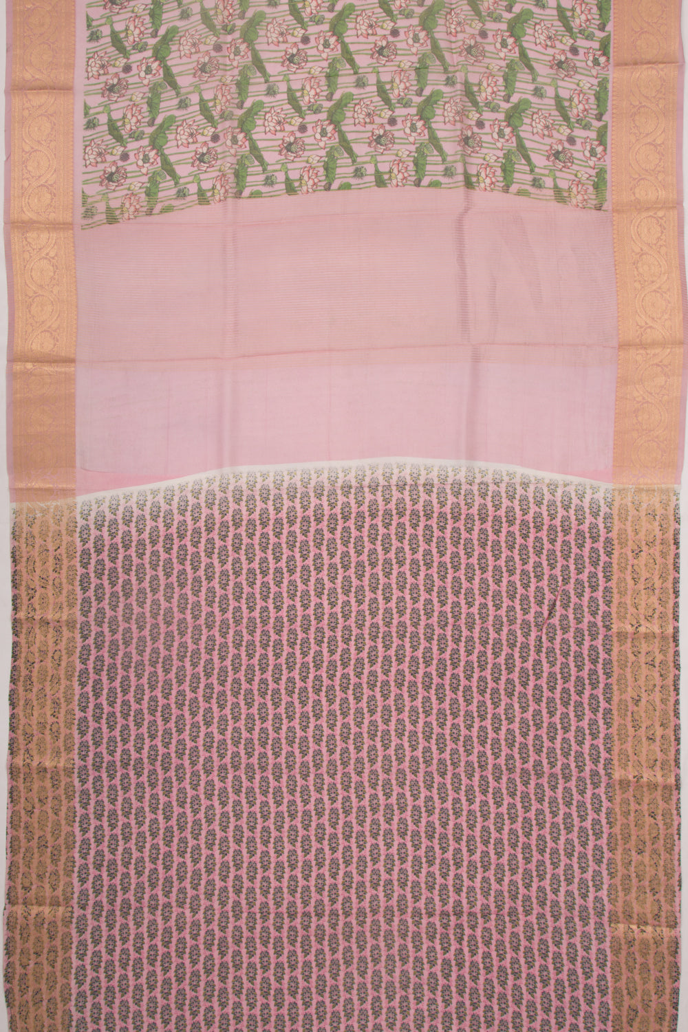 Organza Floral Printed Lavender Saree