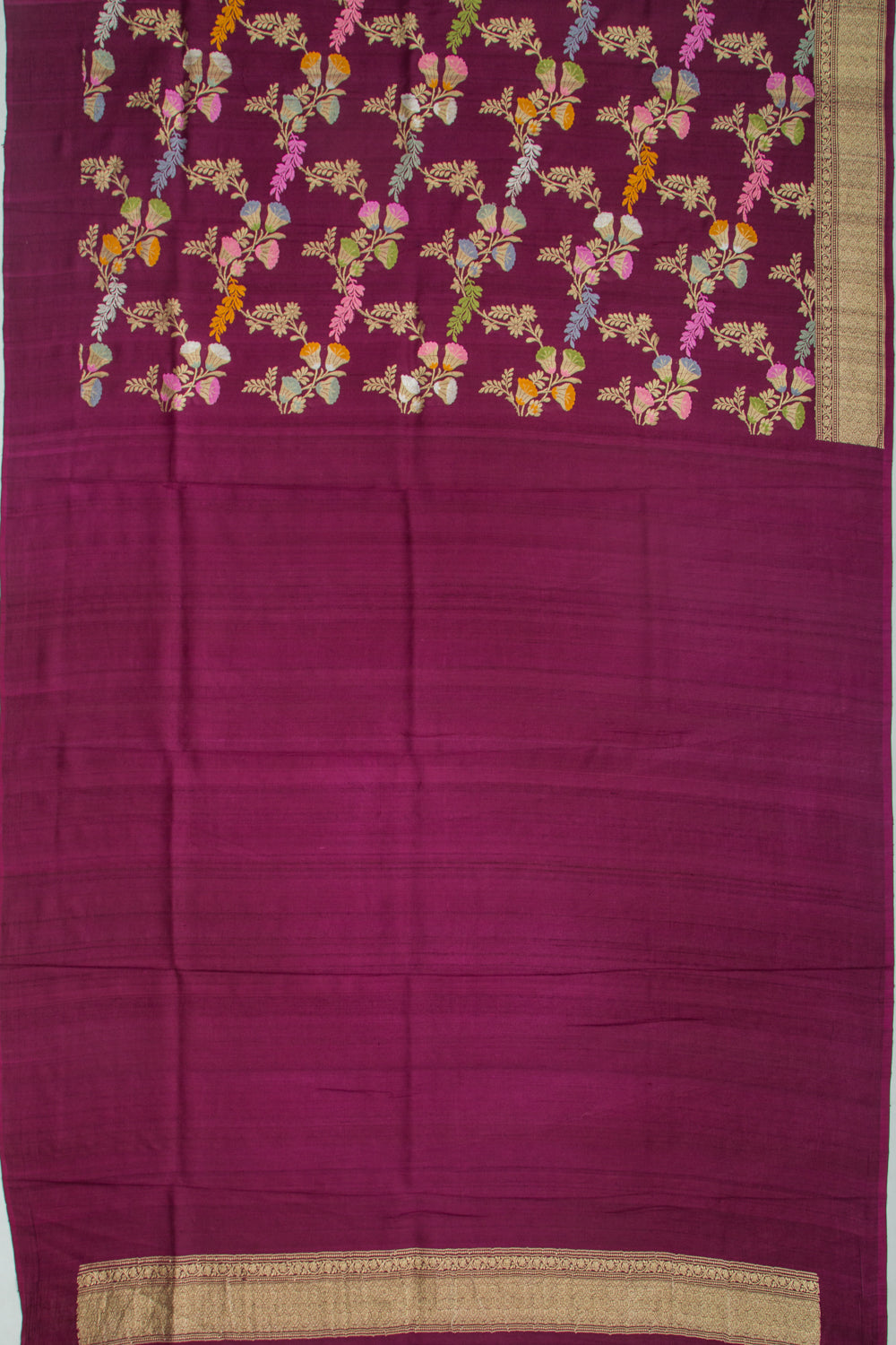 Banarasi Silk Kadwa Jaal Purple Saree