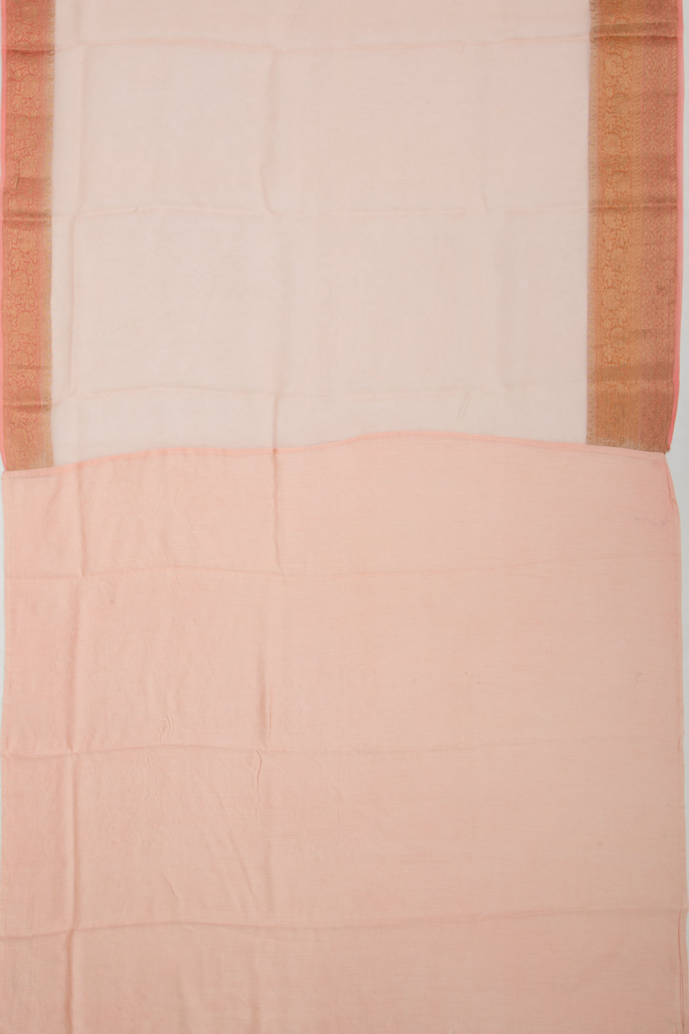 Organza Floral Embroidery Peach Saree