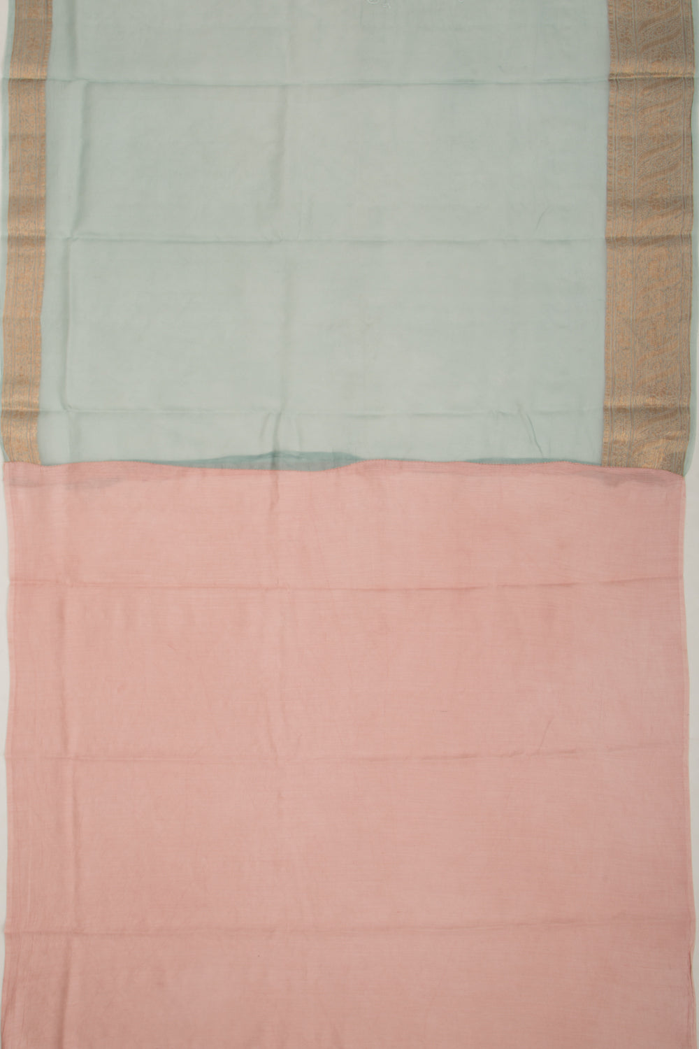 Organza Floral Embroidery Sage Green Saree