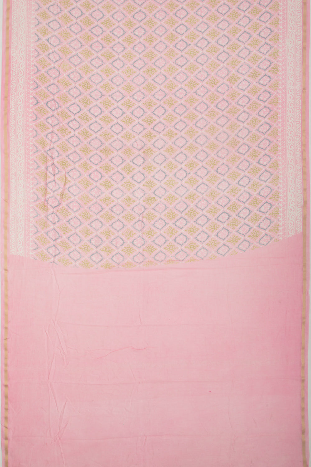 Chanderi Silk Printed Baby Pink Saree