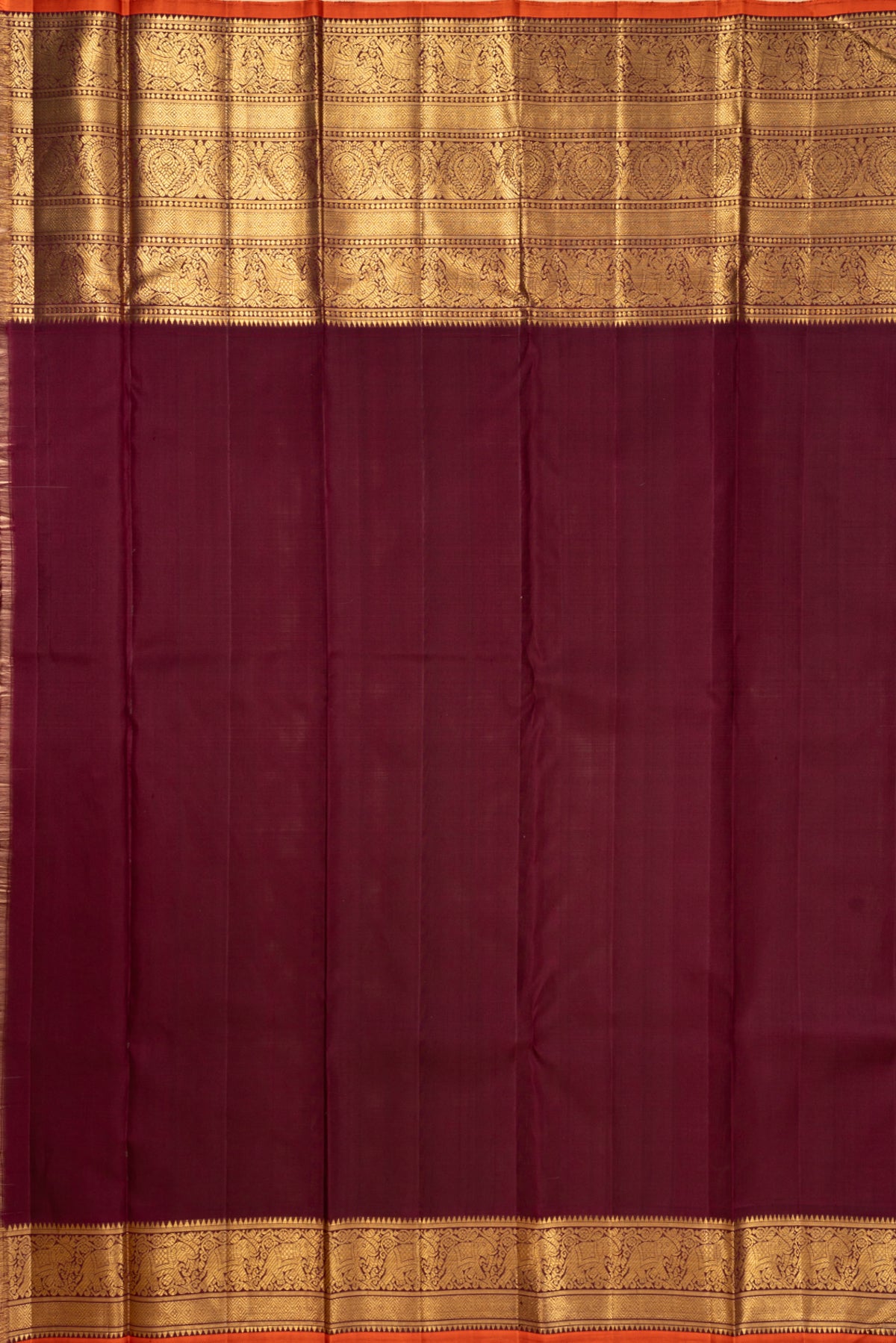 Kanchipuram Silk Brocade Yellow Saree
