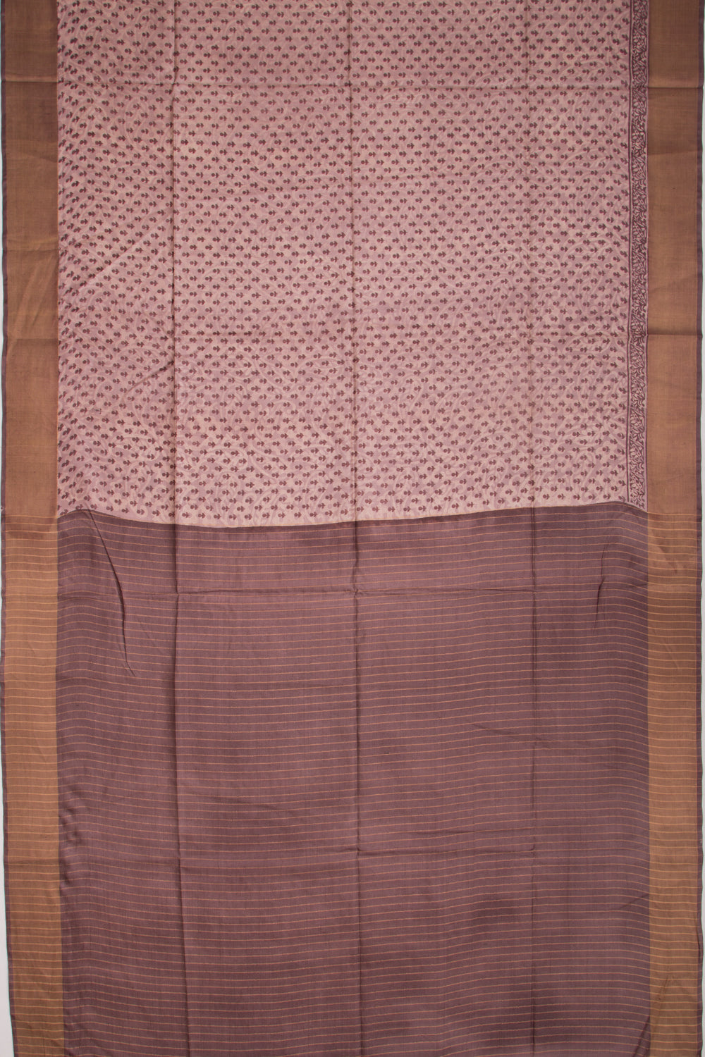 Tussar Printed Choco Brown Saree
