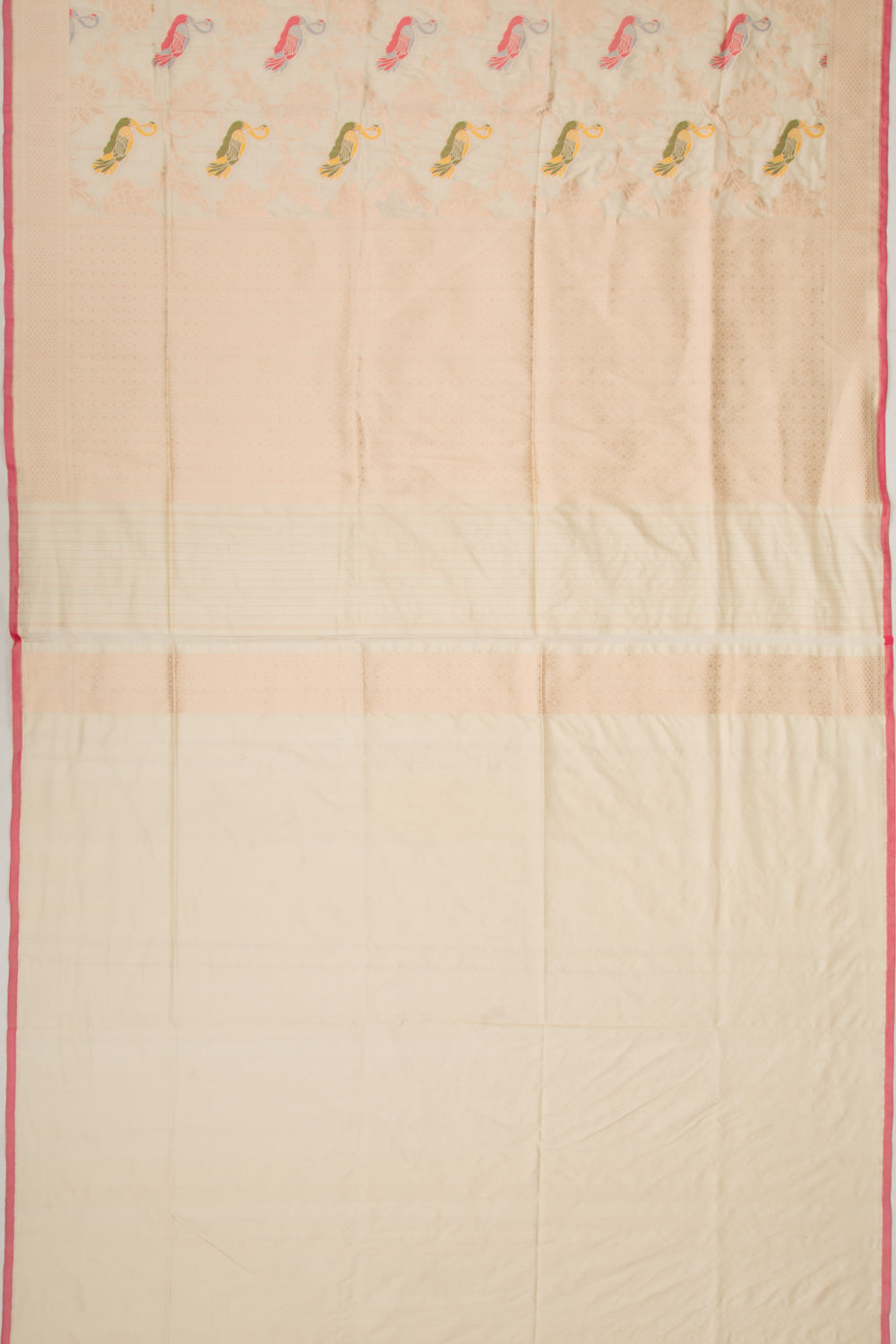 Banarasi Silk Jaal Cream Saree
