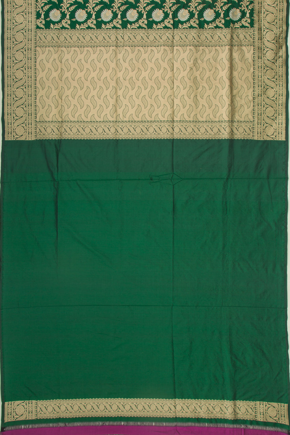 Banarasi Silk Jaal Green Saree