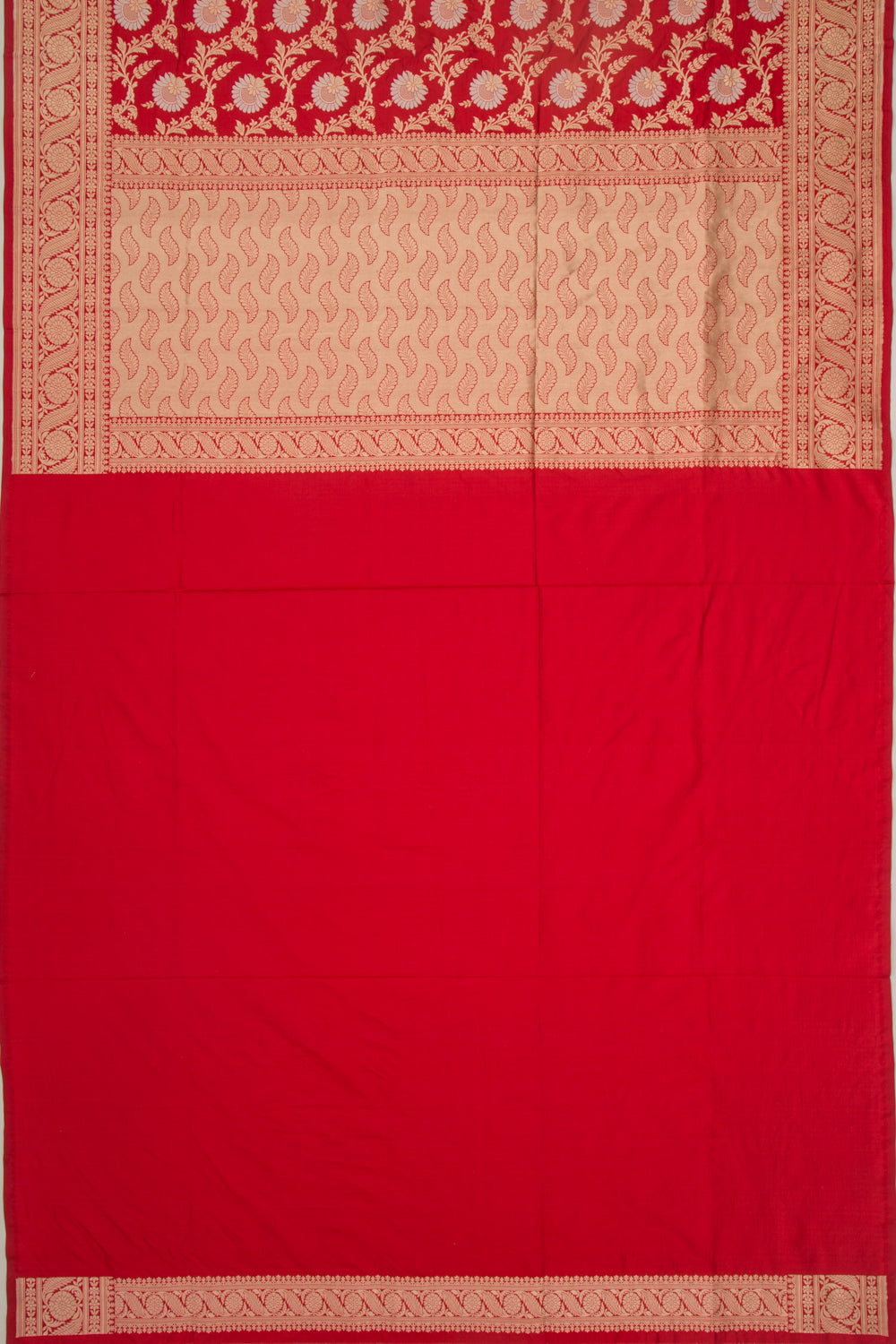 Banarasi Silk Jaal Red Saree