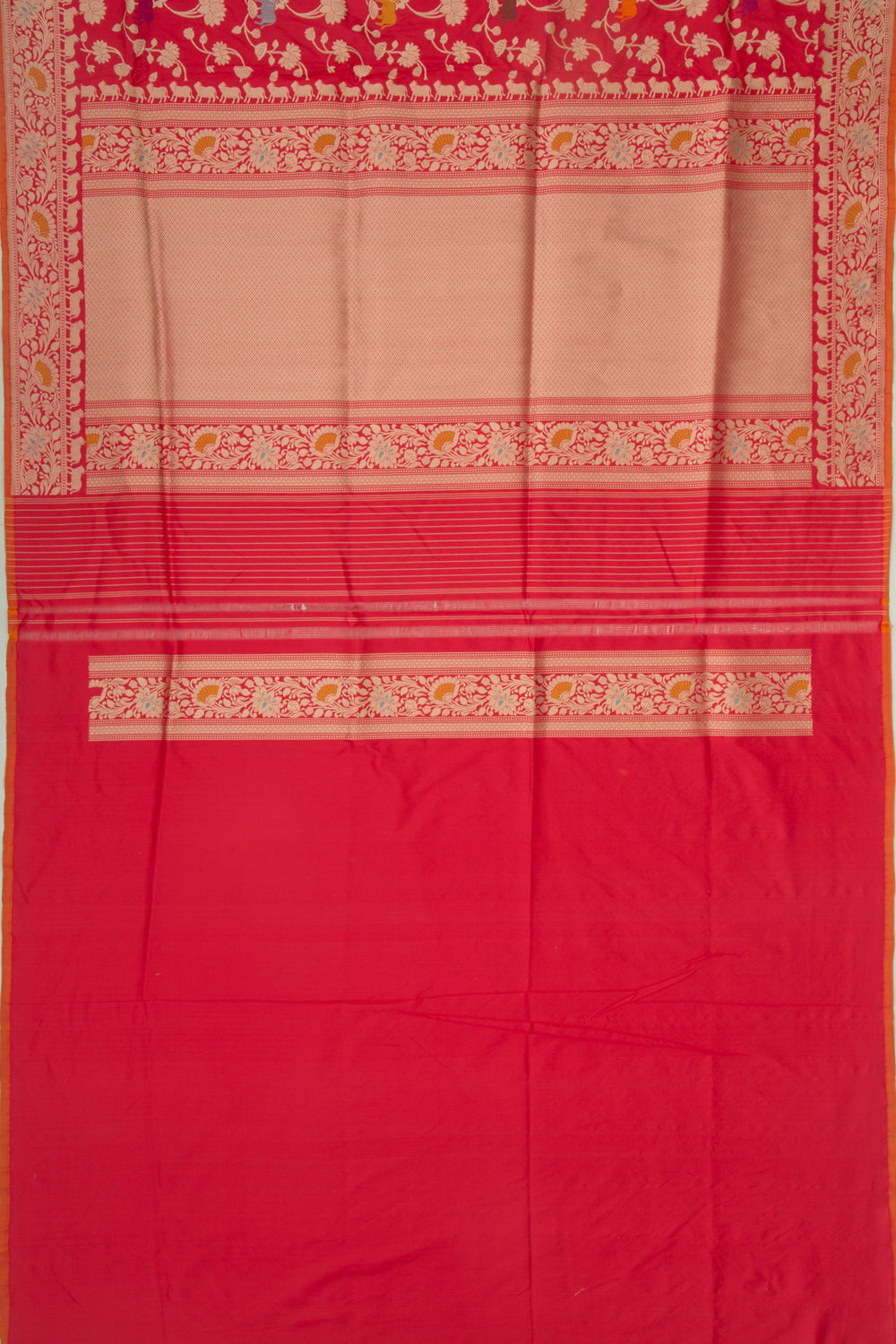 Banarasi Silk Jaal Red Saree