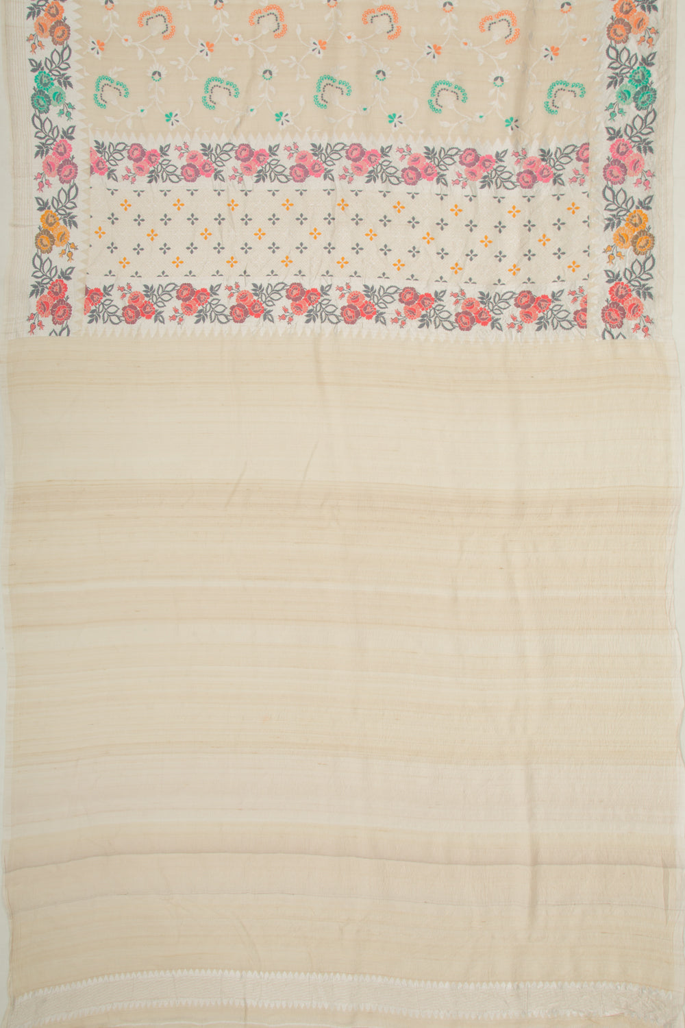 Banarasi Tussar Georgette Jaal Beige Saree