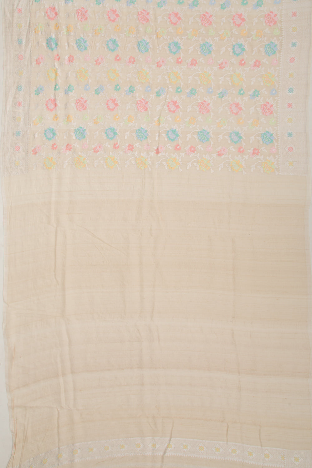 Banarasi Tussar Georgette Jaal Beige Saree