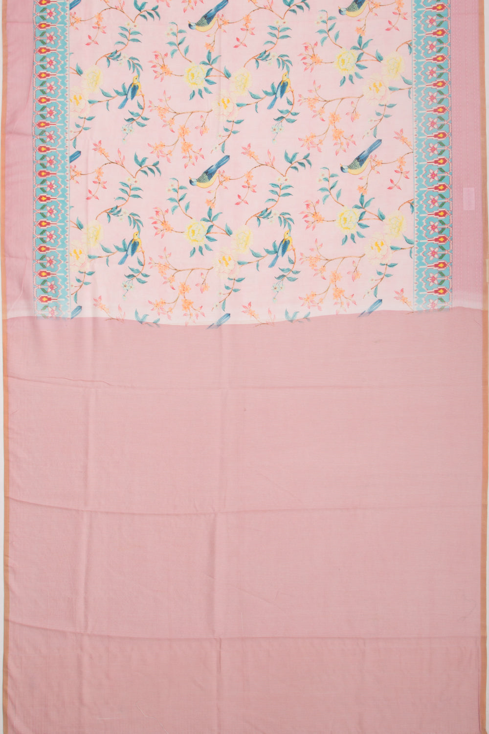 Chanderi Silk Printed Baby Pink Saree