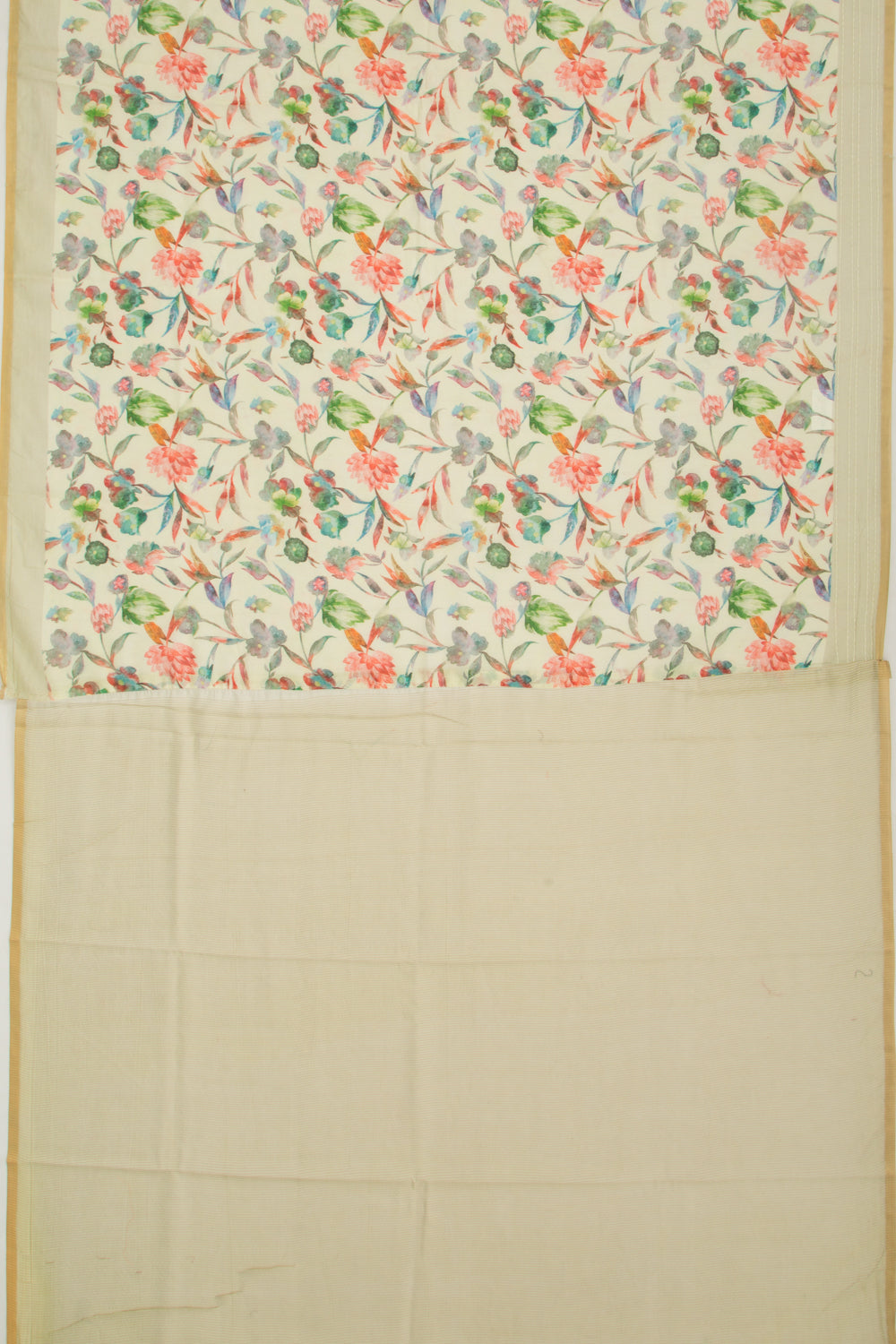 Chanderi Silk Printed Pastel Yellow Saree