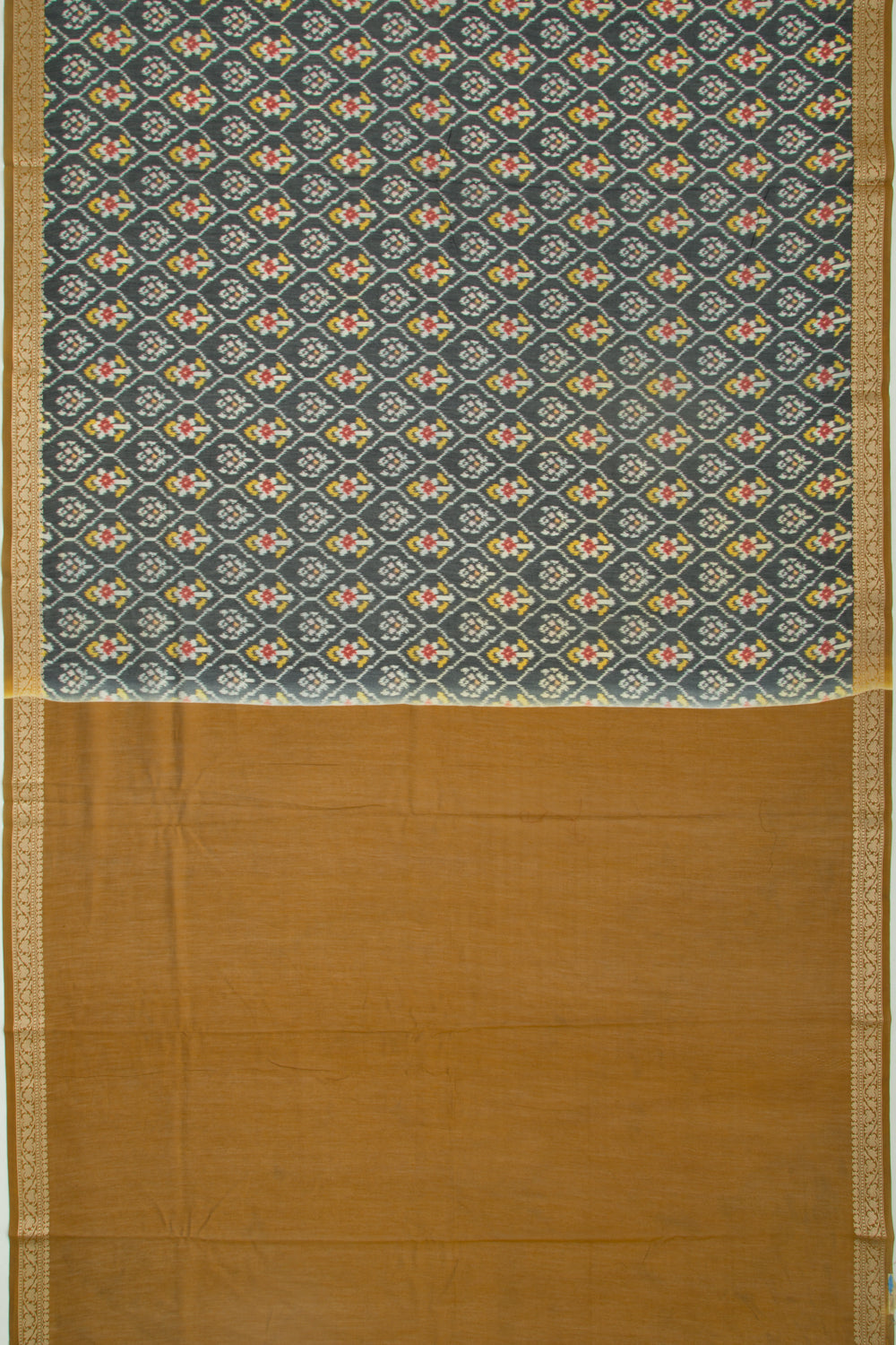 Chanderi Silk Printed Black Saree