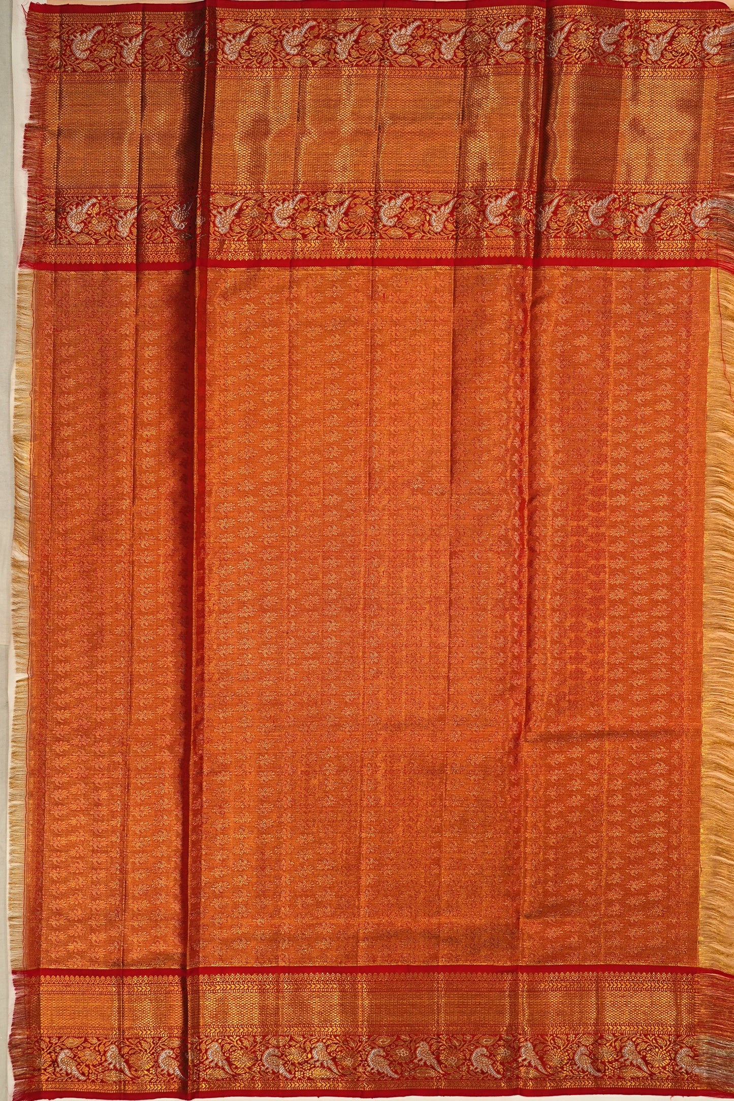 Kanchipuram Silk Tissue Brocade Pista Green Saree