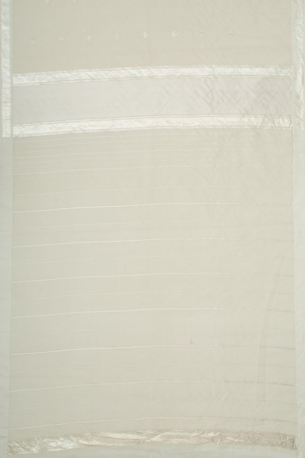 Banarasi Kora Organza Butta Off White Saree