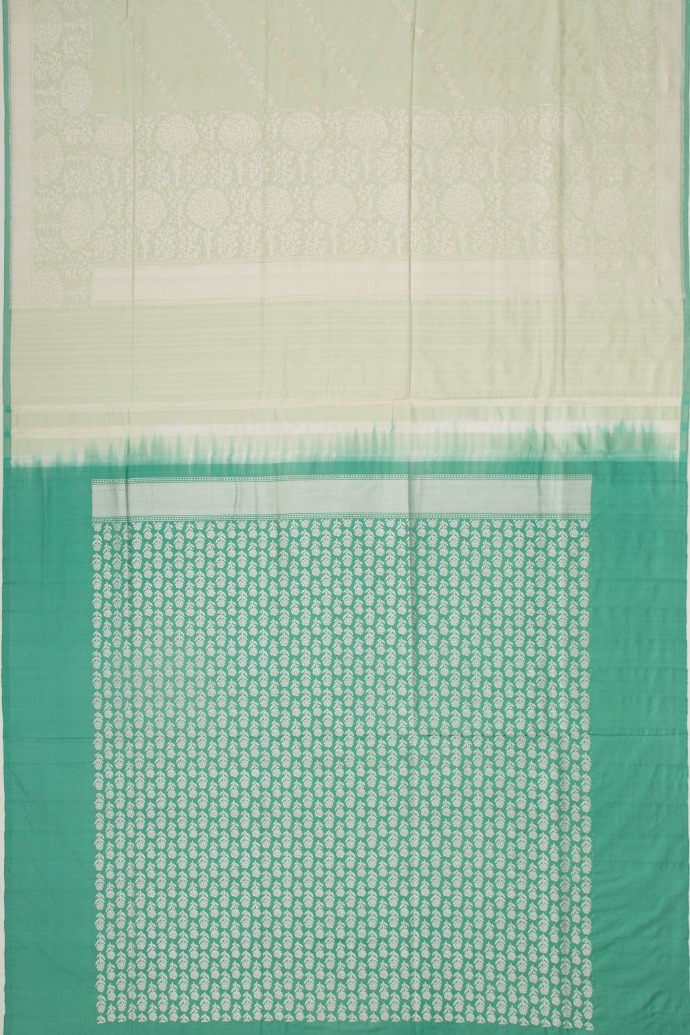 Banarasi Silk Jaal Pista Green Saree