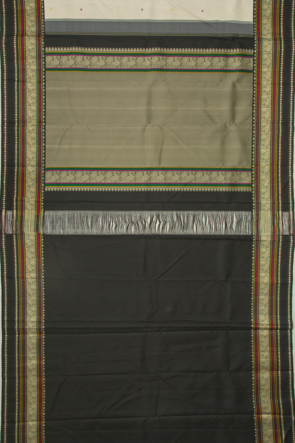 Kanchipuram Silk Butta Off White Saree