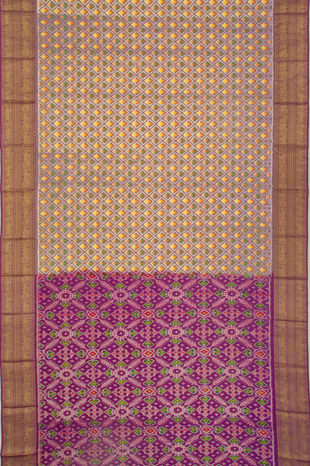 Kanchipuram Silk Ikat Purple Saree