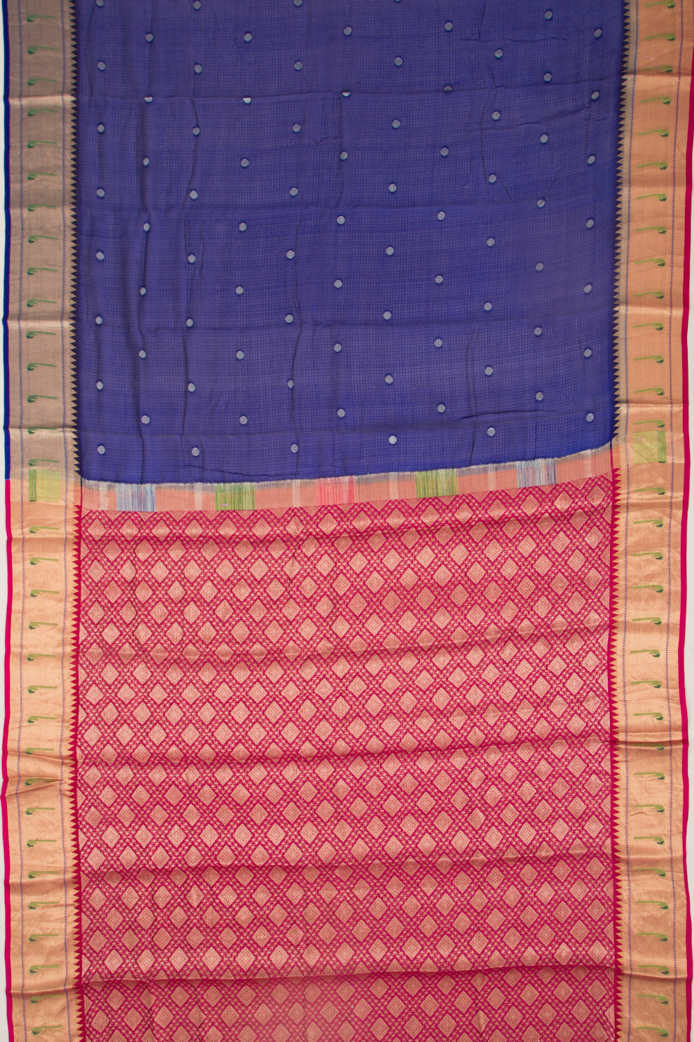 Kota Soft Silk Butta Dark Blue Saree
