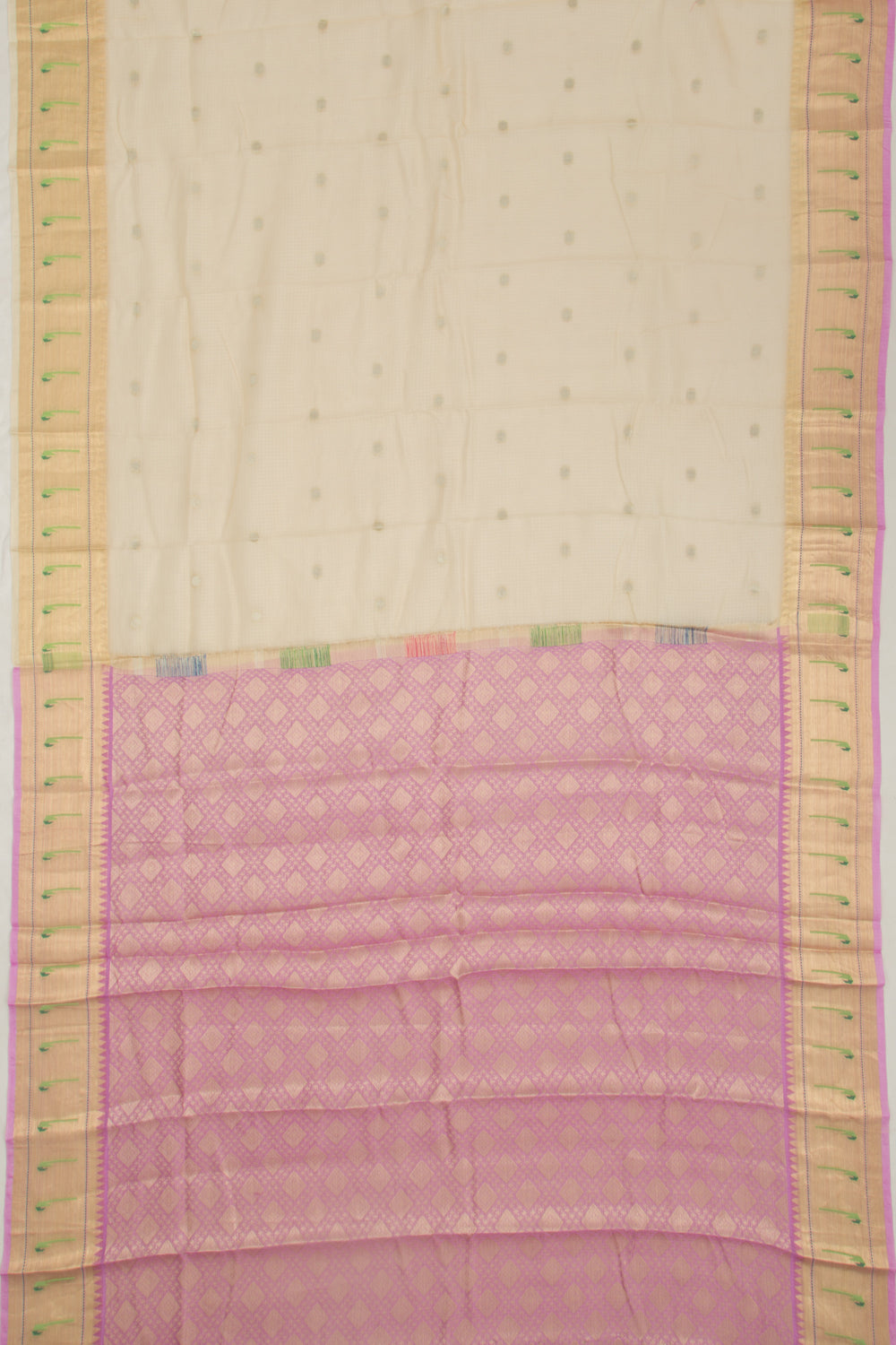Kota Soft Silk Butta Cream Saree