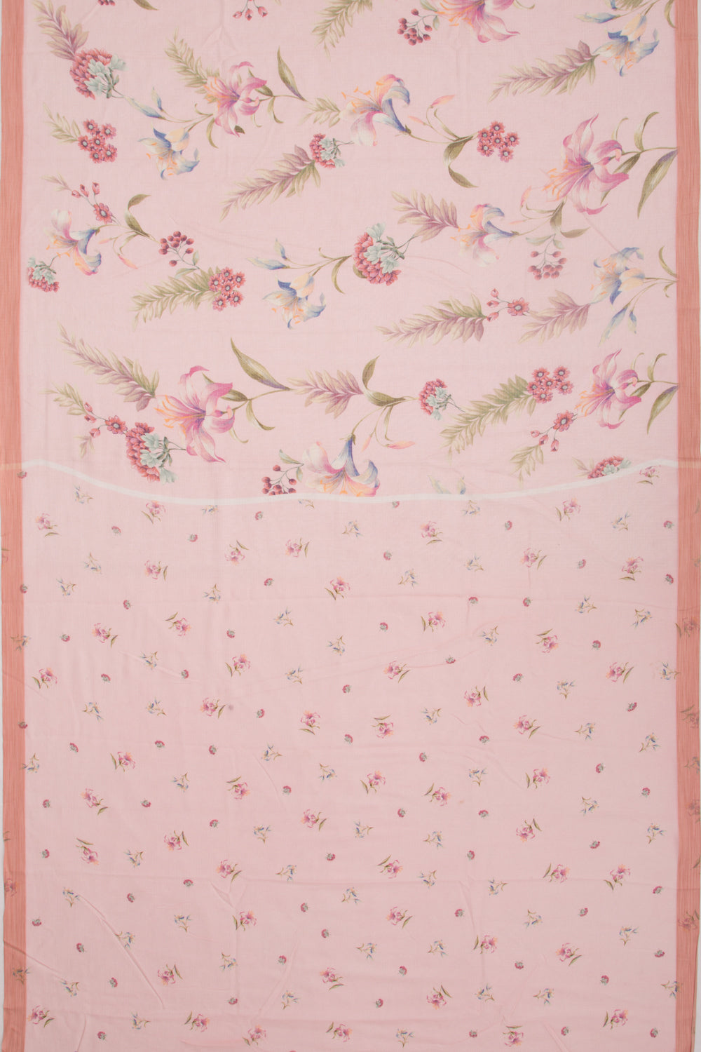 Kota Soft Silk Floral Printed Pink Saree