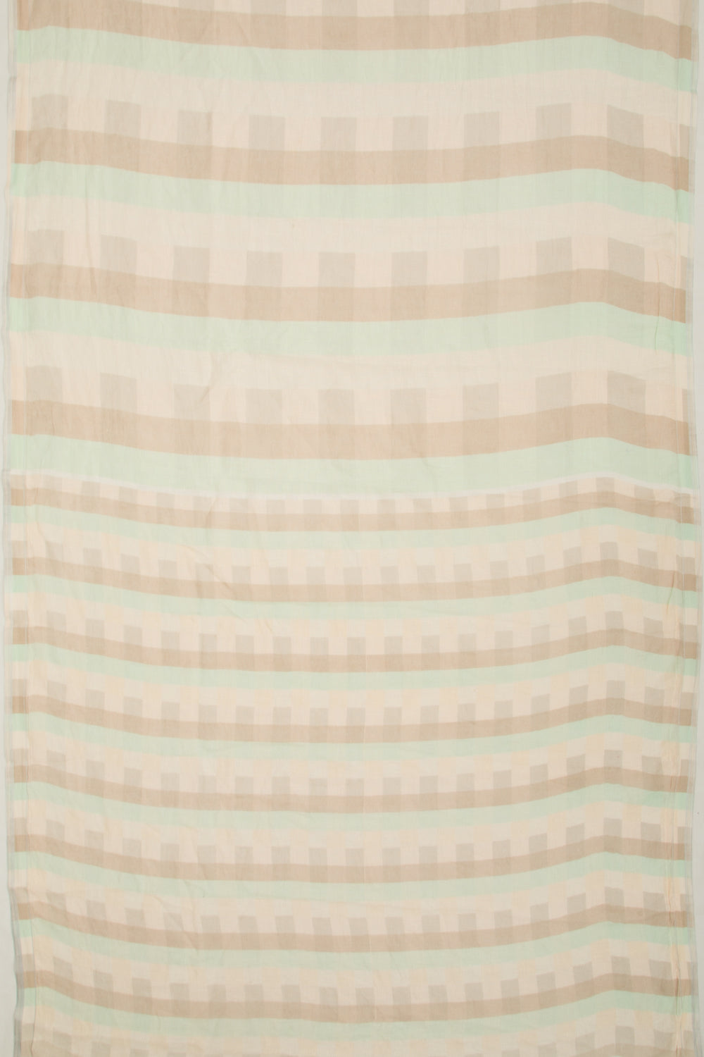 Linen Geometrical Lines Cream Saree