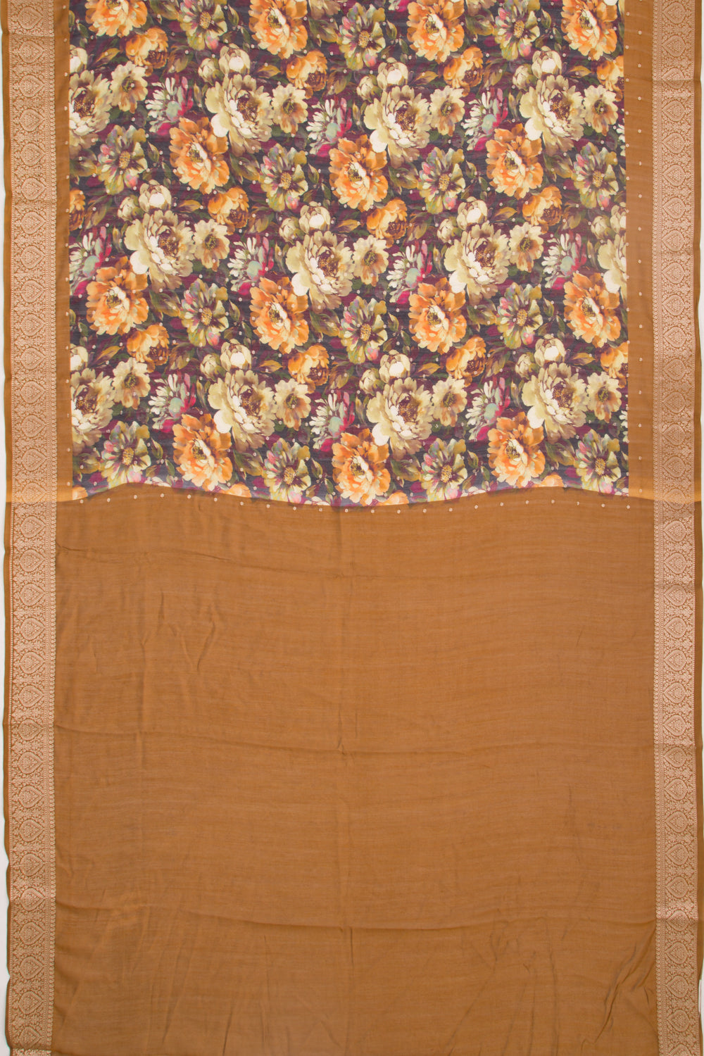 Chanderi Silk Floral Printed And Butta Multicolour Saree