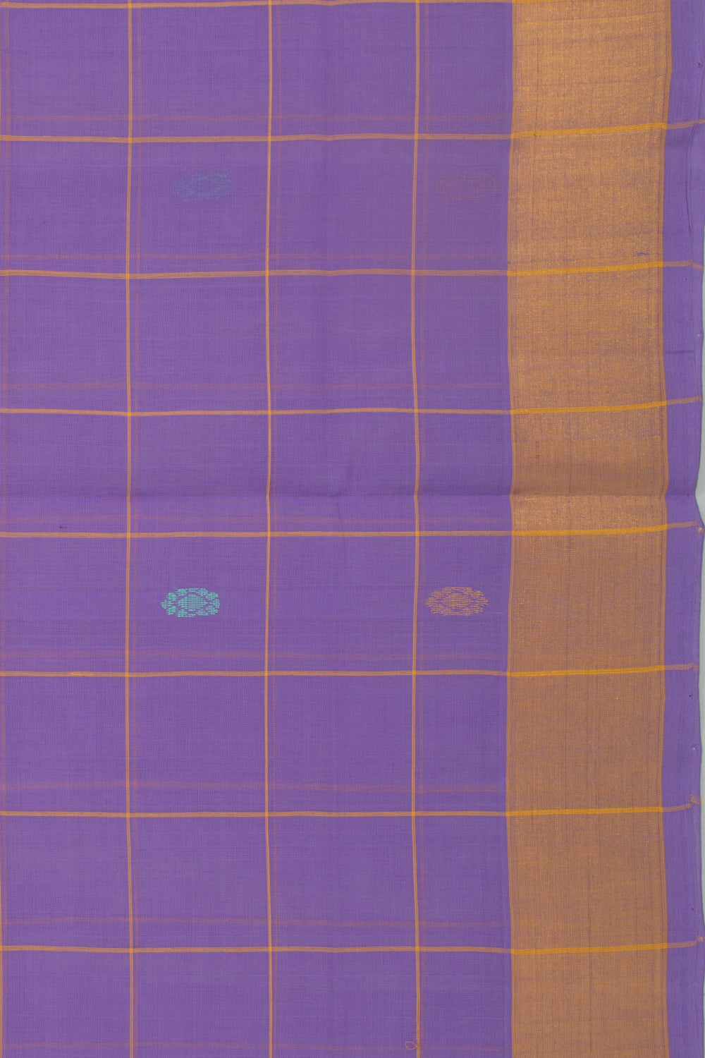Mangalgiri Cotton Checks And Butta Lavender Saree