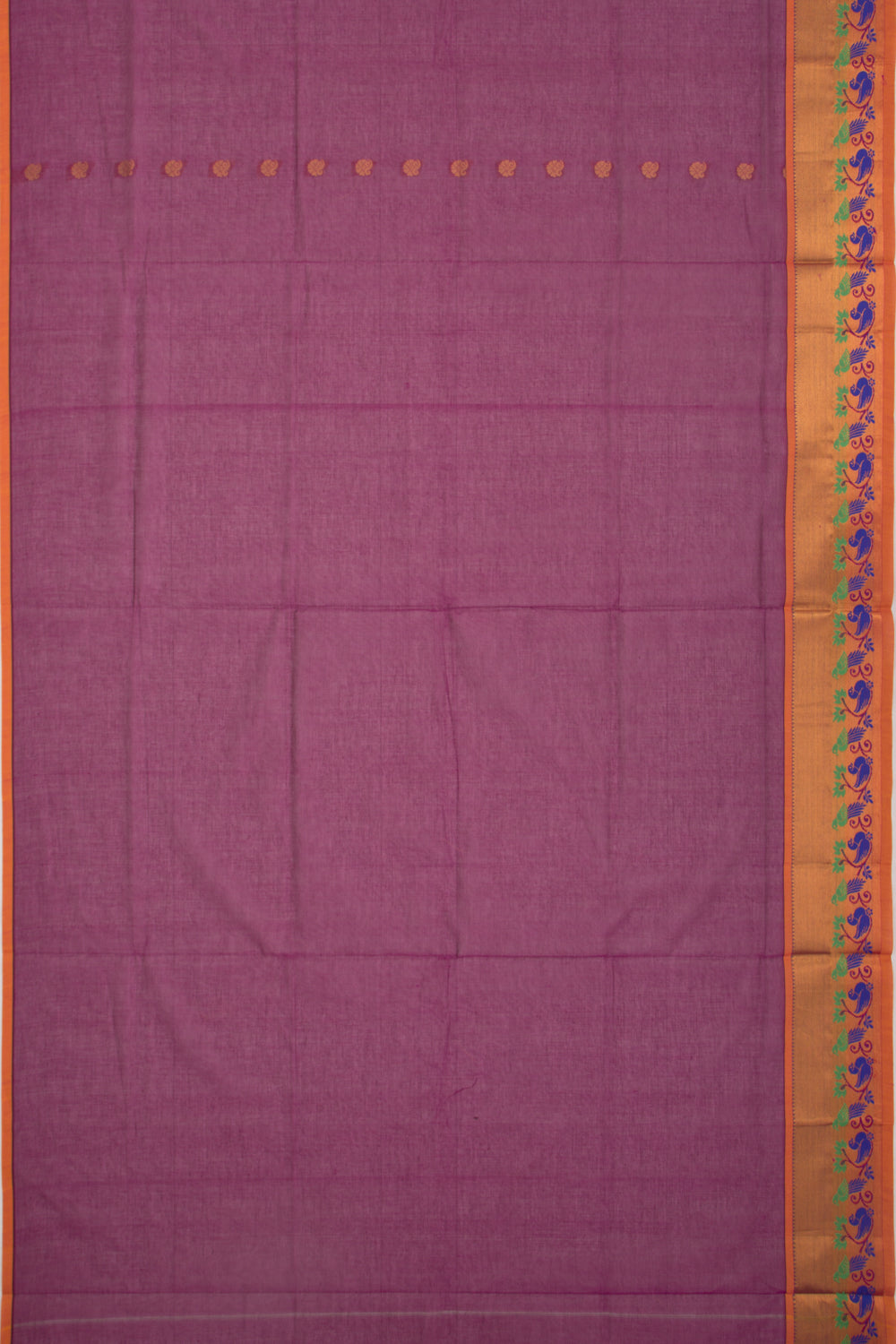 Mangalgiri Cotton Butta Purple Saree