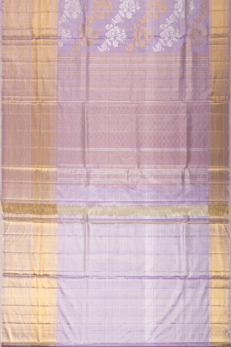 Kanchipuram Silk Tissue Leheriya Lavender Saree