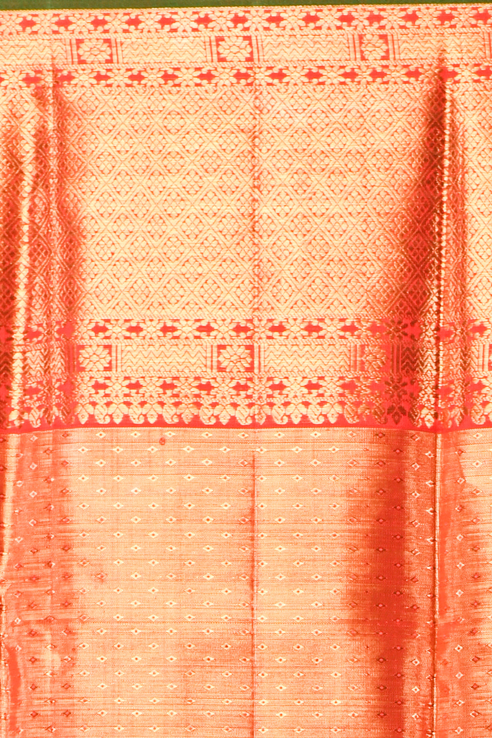 Kanchipuram Silk Tissue Brocade Gold Saree