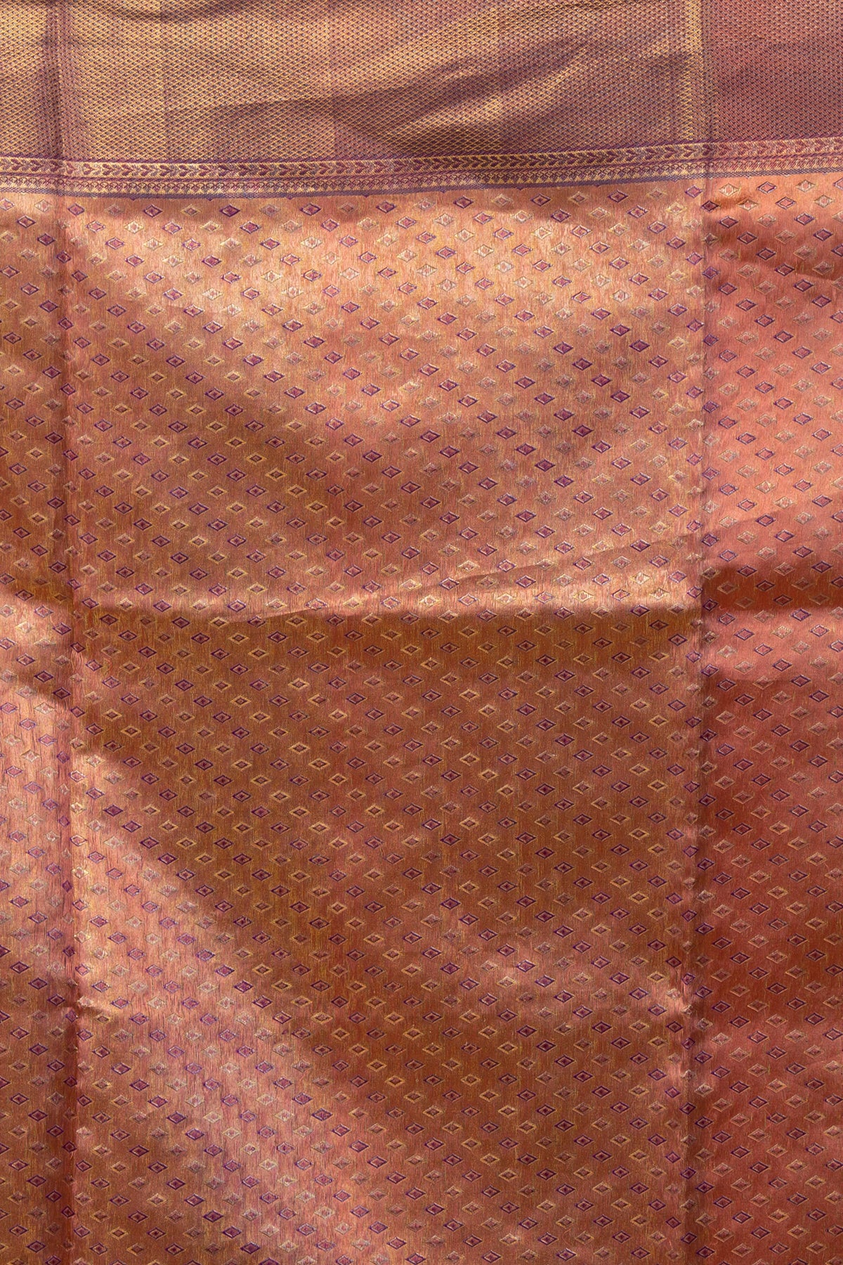 Kanchipuram Silk Tissue Jaal Gold Saree