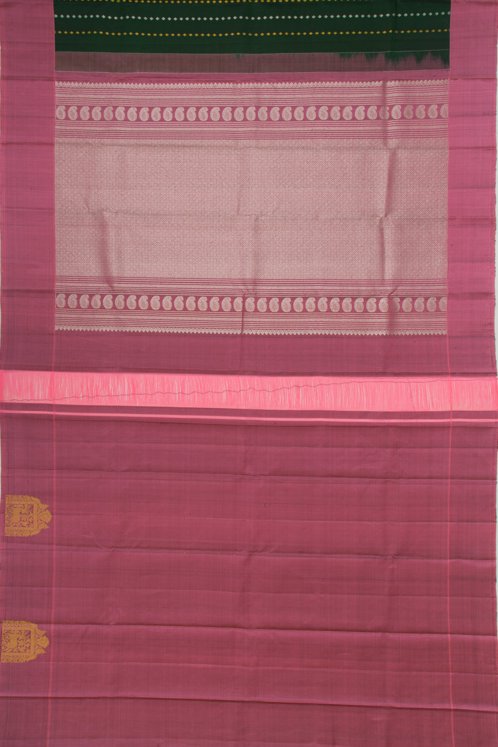 Taranga Kanchi Silk Brocade Bottle Green Saree