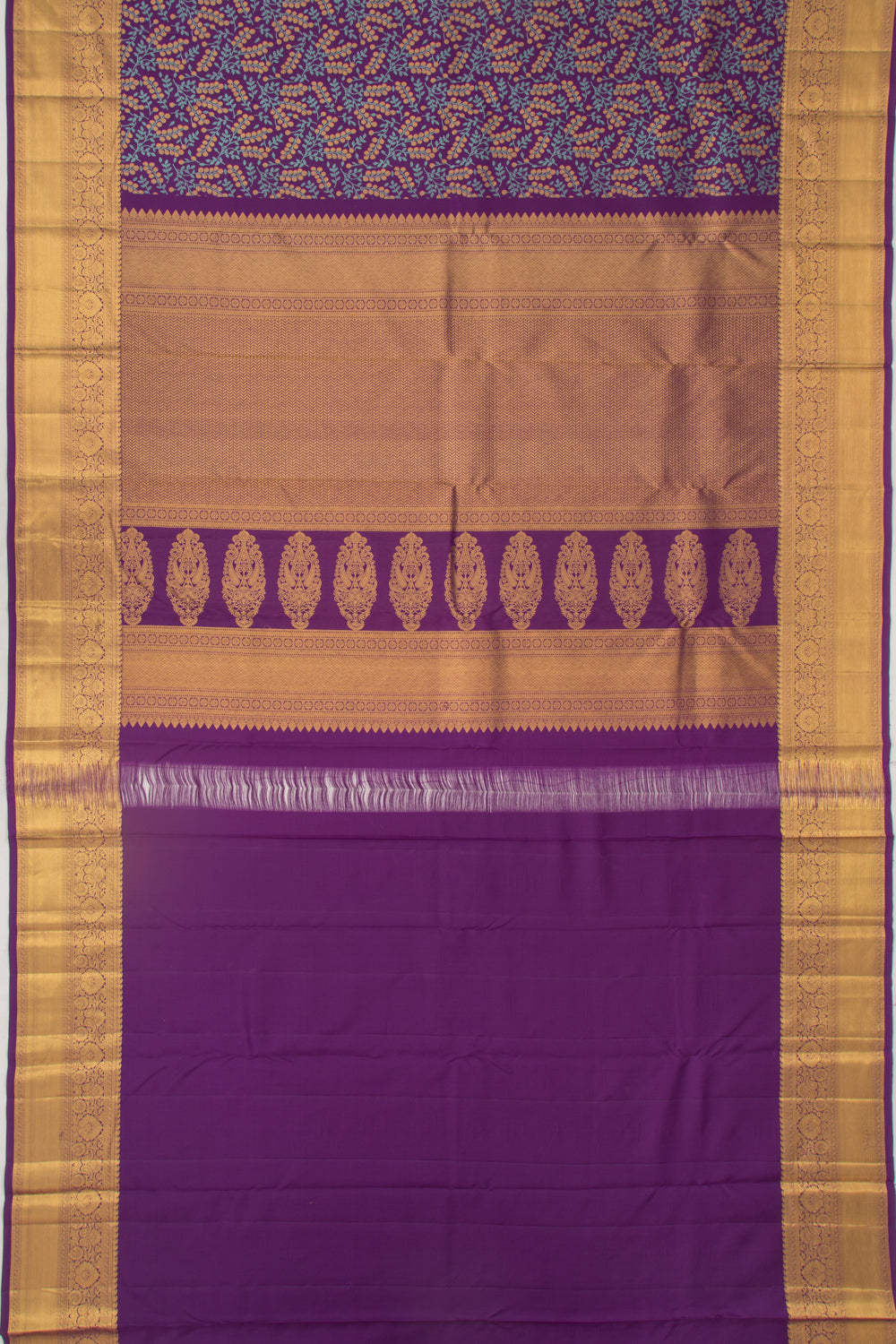 Kanchipuram Silk Brocade Violet Saree