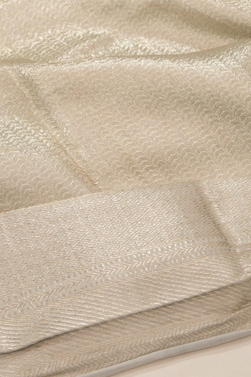 Kanchipuram Silk Silver Metalic Tissue Saree