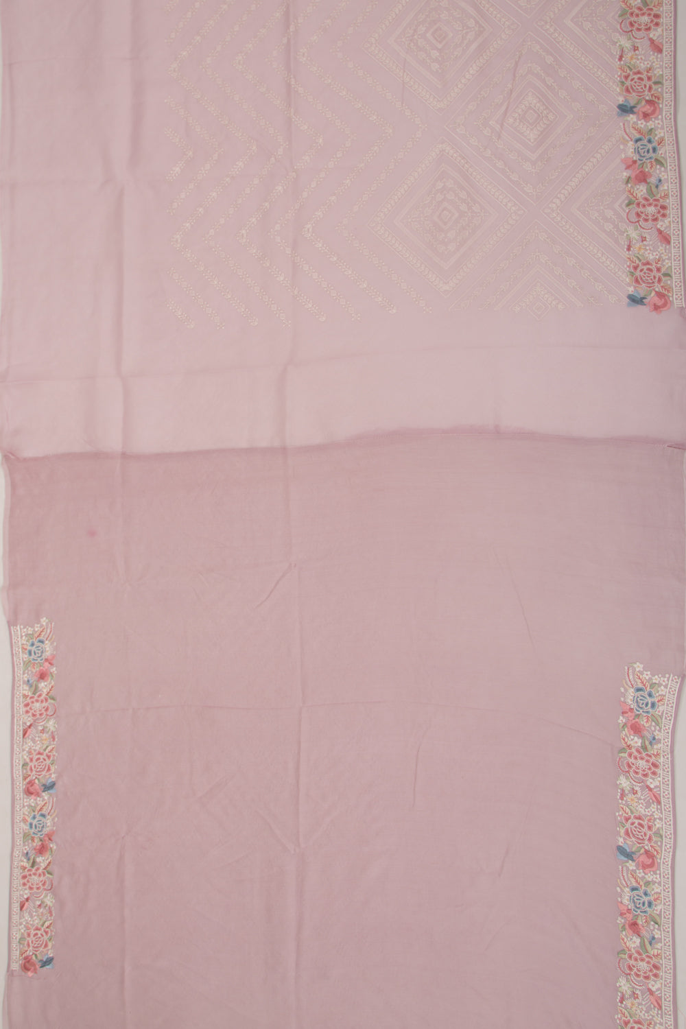 Organza Embroidery Brocade Lavender Saree