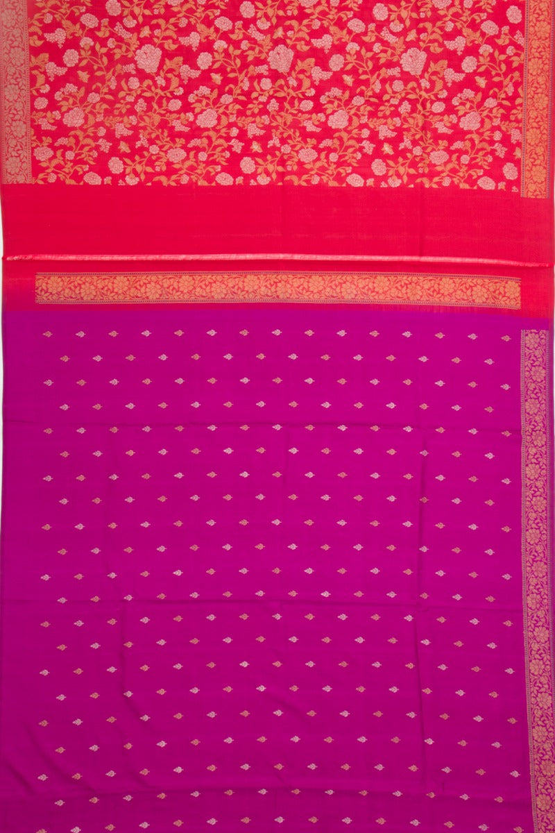 Banarasi Silk Jamdani Jaal Raktambari Saree