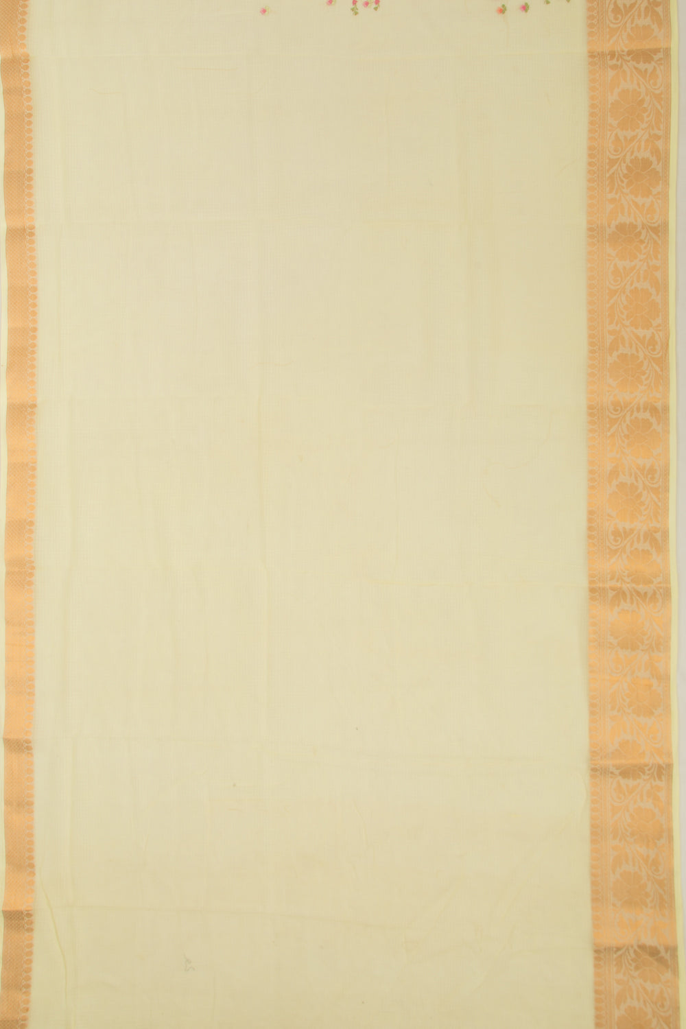Kota Soft Silk Embroidery Butta Lemon Yellow Saree