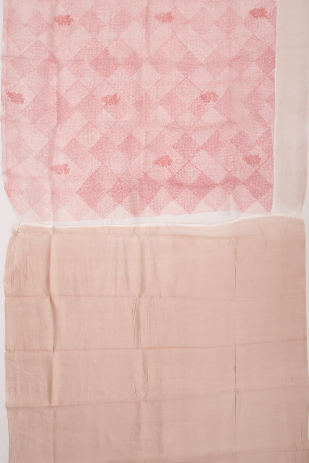 Organza Floral Printed Peach Saree